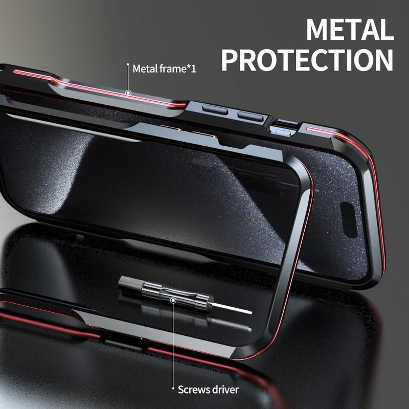 HENGHUI Aluminum Bumpers for iPhone 15 Pro Bumper Case with Strap Hole Metal Frame Bumper Cover Shock Absorbent Slim Cool Design (Silver) - Image 3